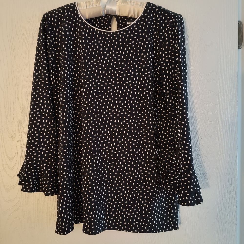 Black & White Dotted Blouse Small